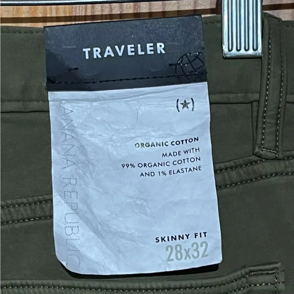 Banana Republic Men's Army Green Traveler Pant Slim Fit Stretch